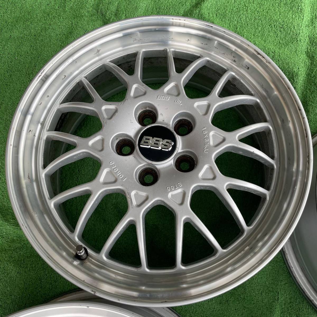 スバル 純正 オプション BBS 鍛造アルミホイール 16インチ 6.5JJ +55 PCD100 5穴 4本 インプレッサ レガシィ_画像6