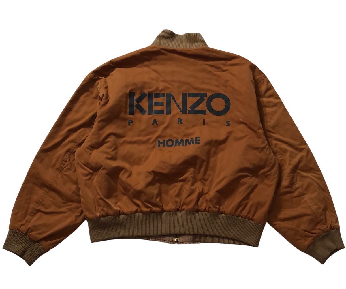 ■ KENZO PARIS ケンゾー ■ バック ビッグ ロゴ プリント ボンバー ジャケット オレンジ系 F
