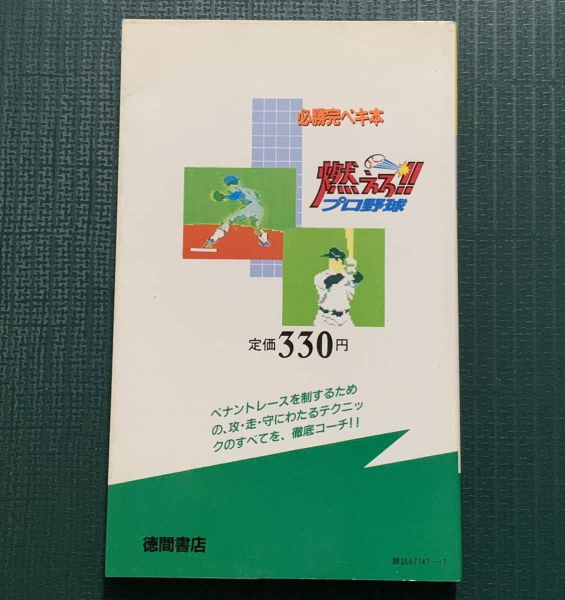 FC攻略本　燃えろ!!プロ野球　必勝完ペキ本　徳間書店　ファミコン　燃えろプロ野球_画像2