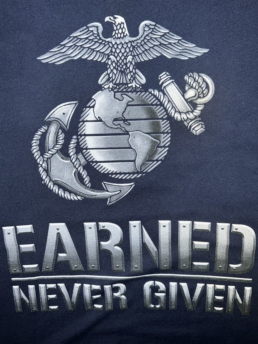  б/у, но в хорошем состоянии 　USMC EARNED NEVER GIVEN  хлопок   футболка 　LEATHERNECK 4 LIFE... пр-во  　MEDIUM  военно-морской флот 