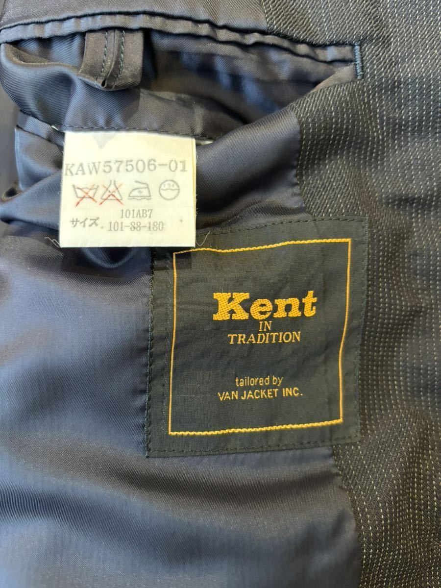 Kent ケント　ストライプスーツ　濃紺　ジャケット　101-88-180サイズ パンツ88サイズ_画像3
