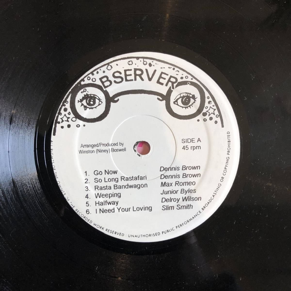 ★Various Artists★ the observer Various Artists volume one / observer dennis brown等 中古 レゲエ LP_画像3