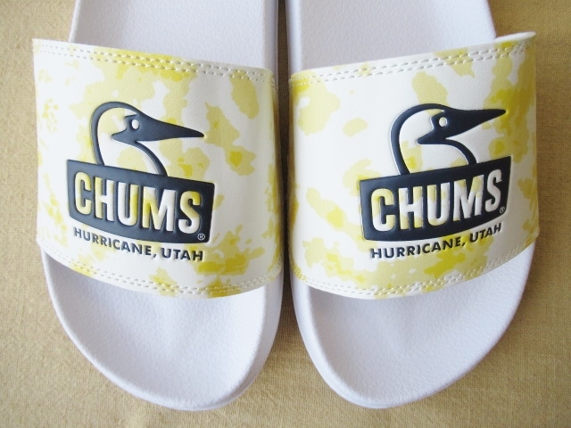  Chums /CHUMS[ shower sandals Splash sliding on ]Splash Slide On CH63-1018 EVA sandals man and woman use white yellow Thai large 26cm