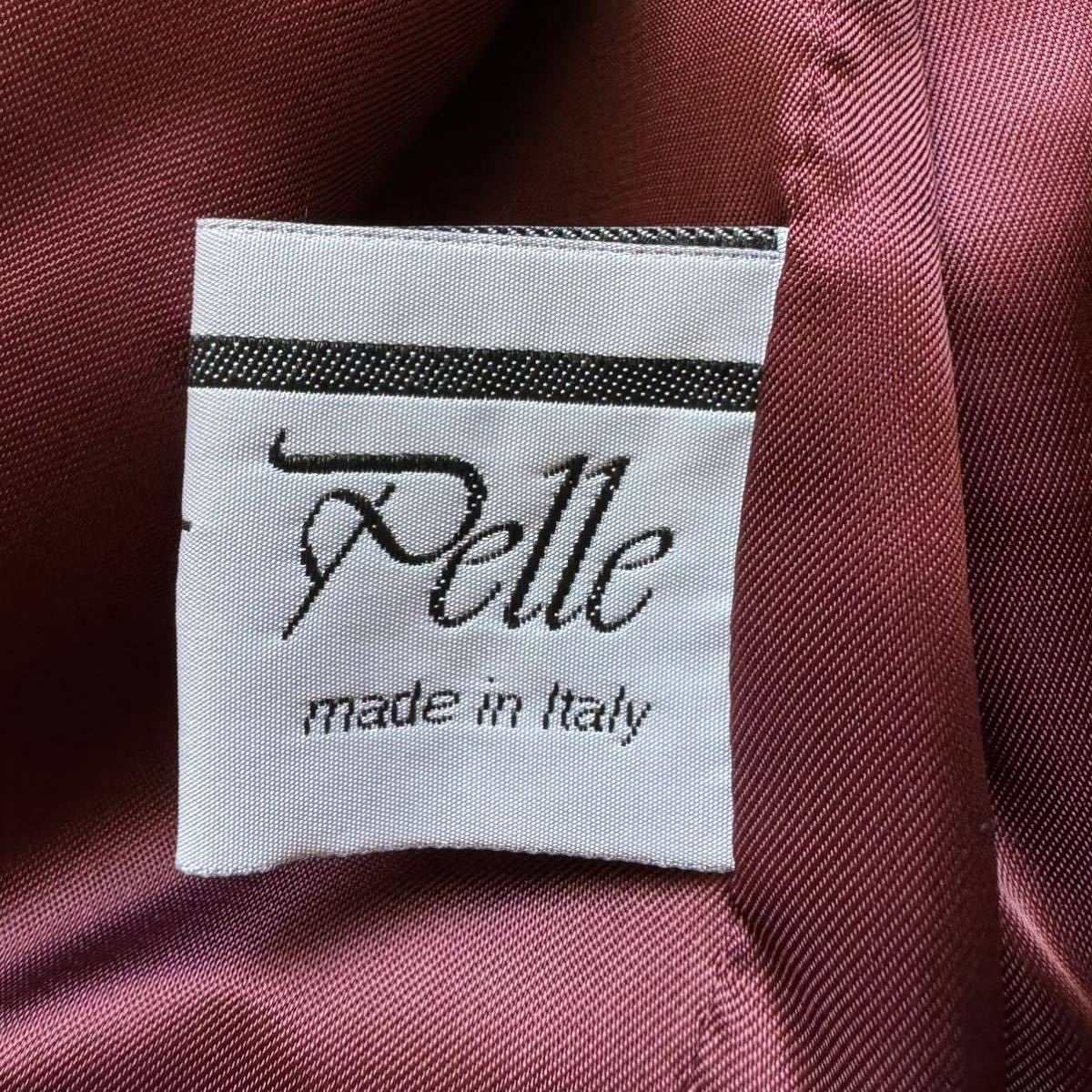 極美品 希少サイズLラムレザー テーラードジャケット VERA PELLE 赤 レッド イタリア製 アンコン 羊革 本革 上質 大きいサイズ 3釦 総裏_画像8