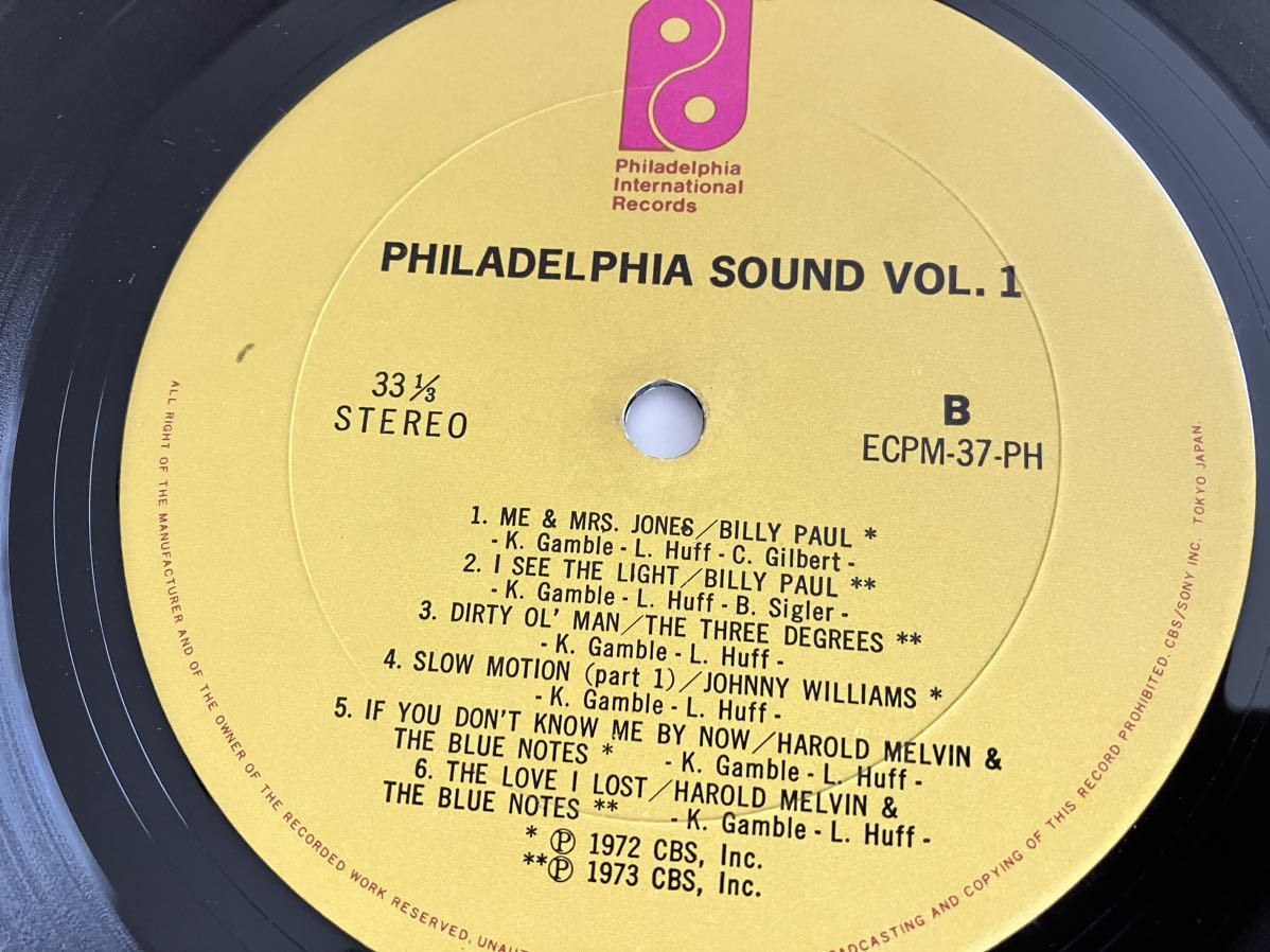 【73年盤】PHILADELPHIA SOUND Vol.1 帯付LP ECPM-37PH The O'Jays,MFSB,Ebonys,Intruders,Billy Paul,Three Degrees,Harold Melvin,歌詞付_画像6