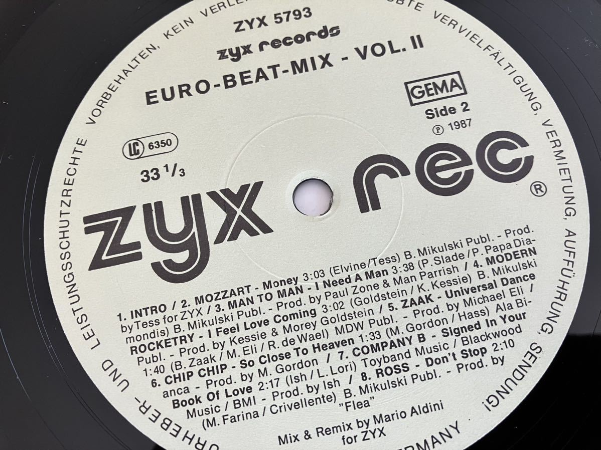 Euro-Beat-Mix Vol.2 LP zyx records GERMANY 5793 87年盤,T.ARK,Danuta,Man To Man,Company B,Tracy Ackerman,Judy La Rose,Mozzart,Ross_画像6
