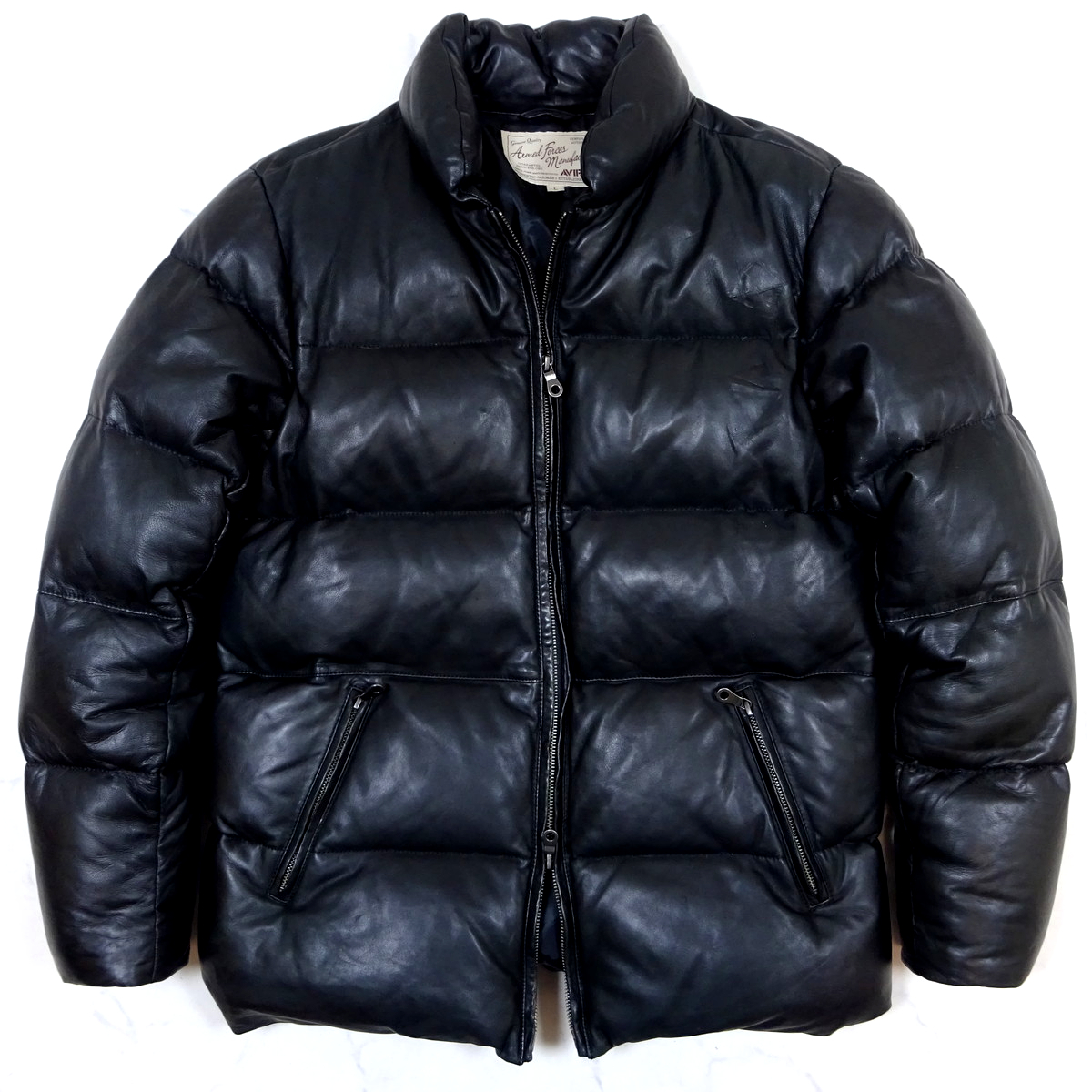 AVIREX アヴィレックス ソフトラムレザーダウンジャケット 羊革 ブラック Lサイズ 6141050 Leathrt Down Jacket_画像1