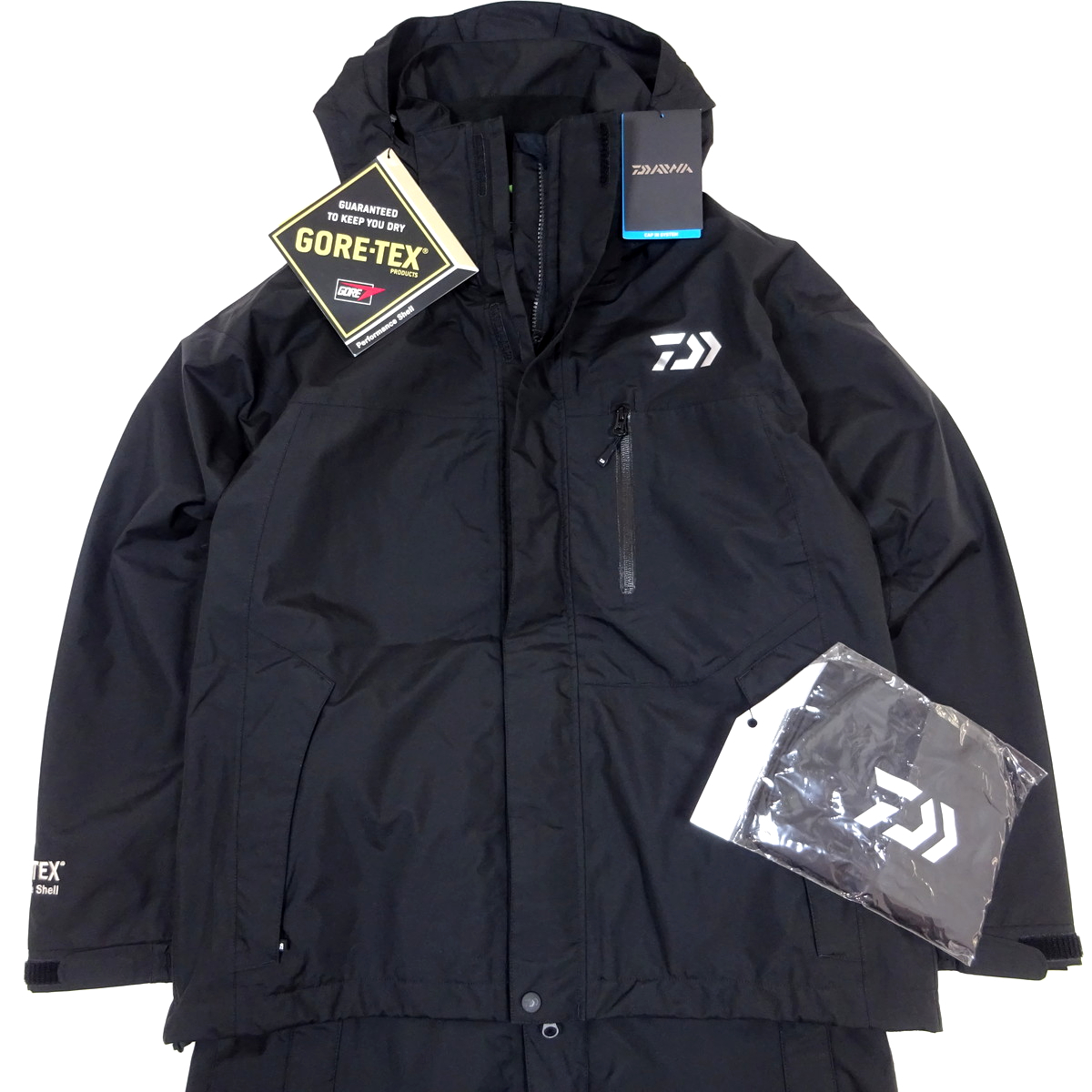 新品 DAIWA GORE-TEX 3D BARRIER SUIT ダイワ ゴアテックス D3バリアスーツ D3-1100 Lサイズ ブラック_画像2