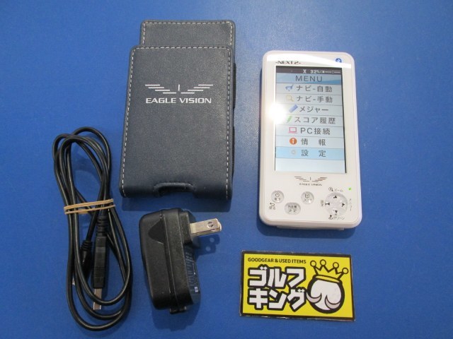 GK三好◆624【中古 ゴルフナビ】イーグルビジョン NEXT2 EV-034◆ホワイト◆ピンポジ君◆スイングを感知し、自動で飛距離を計測する◆_画像1