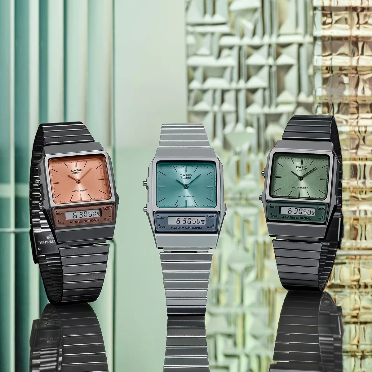 CASIO カシオ スタンダード AQ-800EC-2A シルバー アイスブルー 腕時計 アナログ デジタル メンズ レディース ユニセックス ビジネス 仕事_画像3