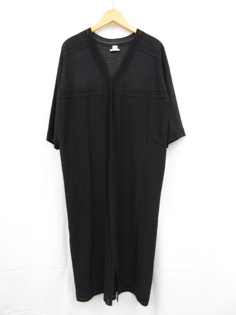 HH unused [ Hermes HERMES]2H2808DC silk 100% wonderful . what . embroidery pattern long One-piece ( lady's ) size34 black made in Italy *17HT2268