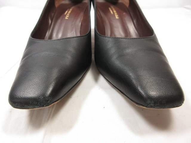 [ Bruno Magli Bruno Magli] square tu pumps heel shoes ( lady's ) size36 black *18LZ4264*