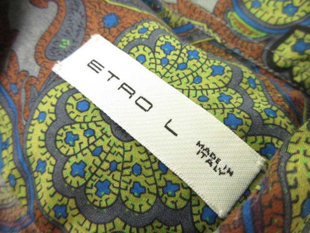 超美品 【エトロ ETRO】 ペイズリー柄 ワイドカラー 長袖シャツ