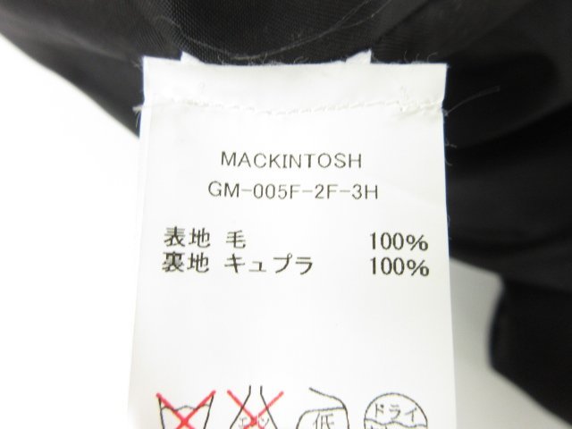 HH【MACKINTOSH マッキントッシュ】英国製 GM-005F-2F-3H ダブルボタン ベルト付きメルトンコート (メンズ) size38 ブラック●17MW2901●_画像7