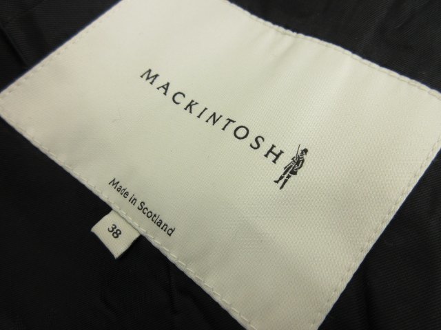 HH【MACKINTOSH マッキントッシュ】英国製 GM-005F-2F-3H ダブルボタン ベルト付きメルトンコート (メンズ) size38 ブラック●17MW2901●_画像6