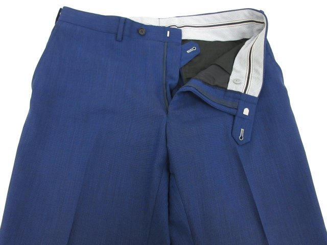 美品 【テーラーストリート TAILOR STREET】 ドラゴ生地 ウール シングル2ボタン スーツ (メンズ) size48相当 ネイビー系 織柄 ●28RMS7140_画像4