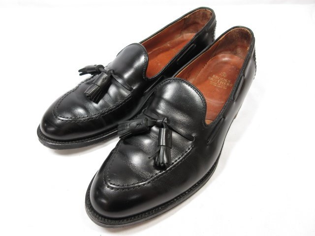 HH美品【オールデン ALDEN×ブルックスブラザーズ Brooks Brothers】 01925 タッセルローファー 靴 (メンズ) 9.5D 黒 ●18MZA4213●