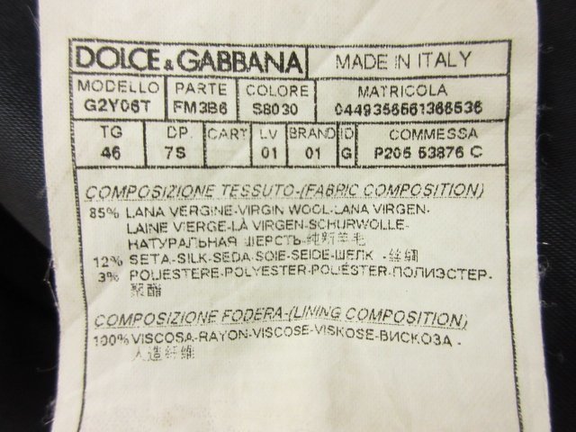 HH[ Dolce & Gabbana ]MARTINI шелк .laperu переключатель 2 кнопка смокинг жакет ( мужской ) size46 чёрный серия текстильный узор сделано в Италии *17MJ8445*