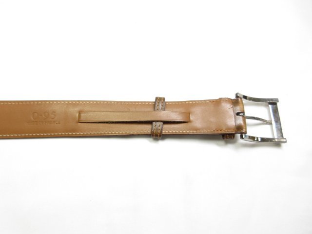 HH [JM waist nJ.M.WESTON] simple . design! leather belt ( men's ) size95 brown group France made *10ME6196*