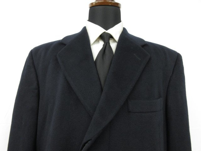  beautiful goods [ Dunhill dunhill] Canada made cashmere 100% meat thickness cloth Chesterfield coat ( men's ) size38S.... navy series *17HR3258*
