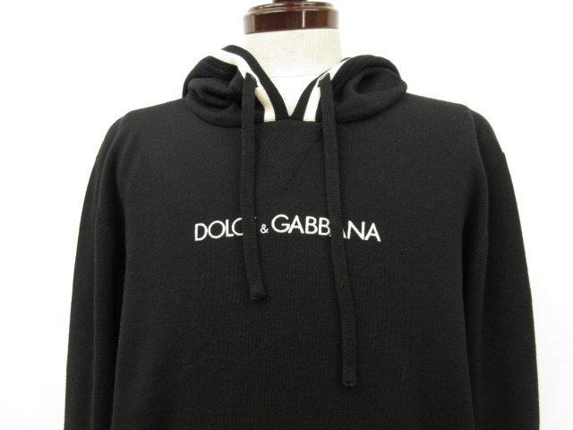 超美品【ドルチェ&ガッバーナ DOLCE&GABBANA】ハイゲージ プルオーバーニットパーカー (メンズ) 46 黒 イタリア製 GX411Z/ JAVKM●29HT2308_画像5