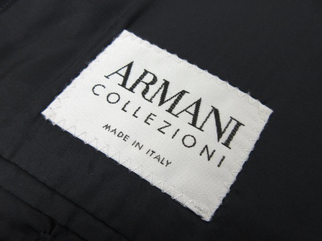 HH очень красивый товар [ Armani koretsio-niARMANI COLLEZIONI] шерсть одиночный 2 кнопка костюм ( мужской ) size50R темно-синий полоса *28RMS73