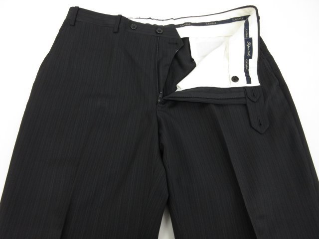 【カナーリ CANALI】 super120's ウール シングル3ボタン スーツ (メンズ) size48-8R ネイビー系 ストライプ織 イタリア製 ●28RMS7341●_画像4