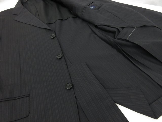 【カナーリ CANALI】 super120's ウール シングル3ボタン スーツ (メンズ) size48-8R ネイビー系 ストライプ織 イタリア製 ●28RMS7341●_画像7