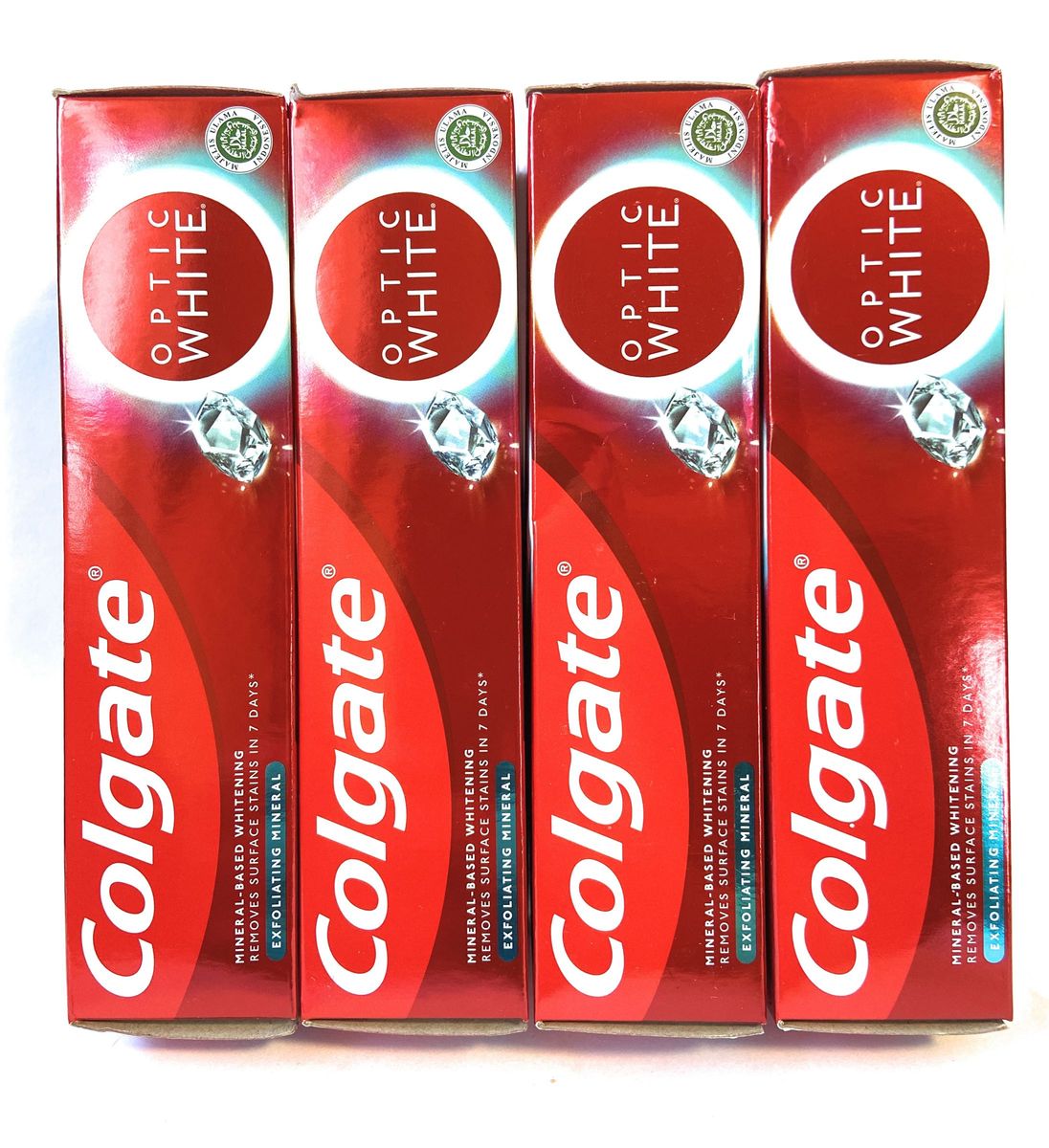 新品未使用箱入 新商品 Colgate OPTIC WHITE 100gx4本 コルゲート ミネラル ホワイトニング 歯磨き粉 