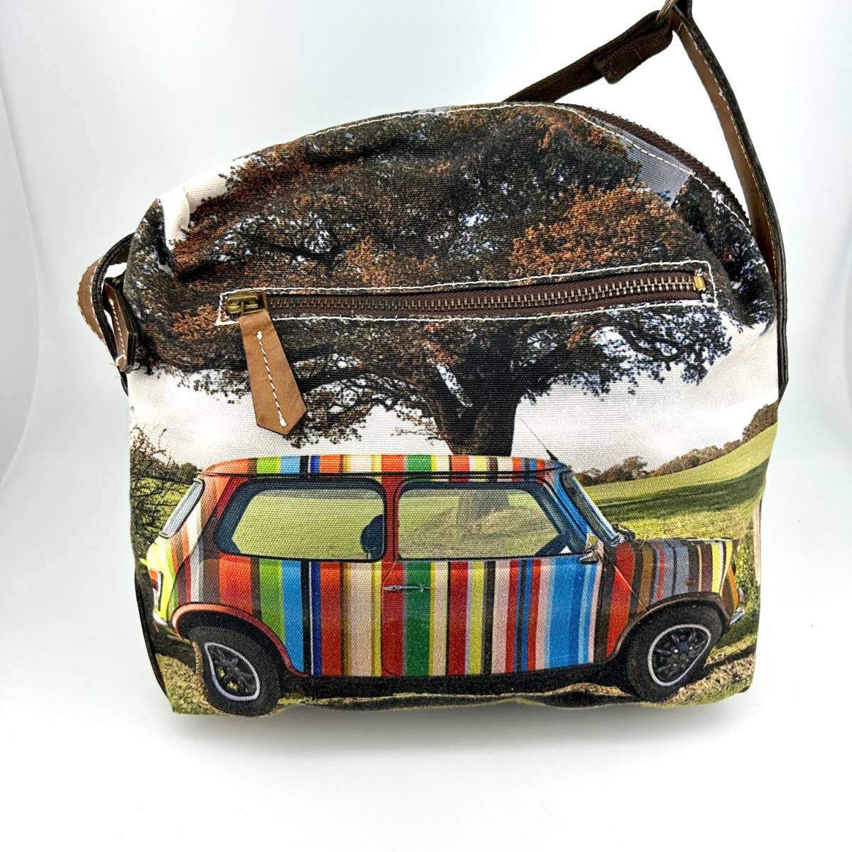 Paul Smith Paul Smith Mini Cooper сумка на плечо транскрипция принт сумка портфель сумка Англия машина кожа парусина мульти- полоса 