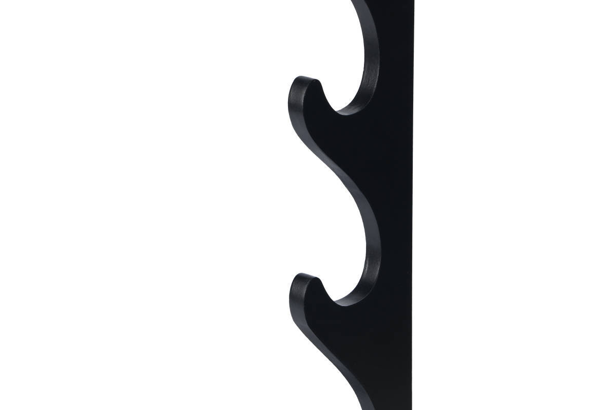 クラシック 刀掛け 木製黒塗り 彫り台 飾り棚 日本刀 模造刀 居合刀 竹刀 壁掛け用 (6本用) | a12-14-06_画像5