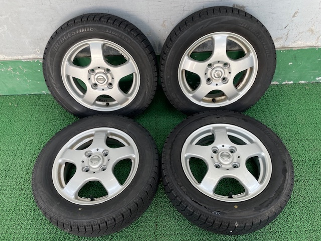 日産純正ホイール!! 13x4J +45 冬タイヤ付き 155/65 4本セット 中古 売切!!_HM1126-7