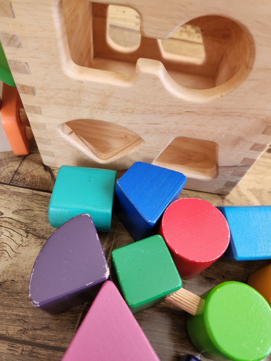 木のおもちゃ　ニチガン エドインター　知育玩具　型はめ　1歳　2歳　　エド・インター　あそびのおうち　ドロップインザボックス