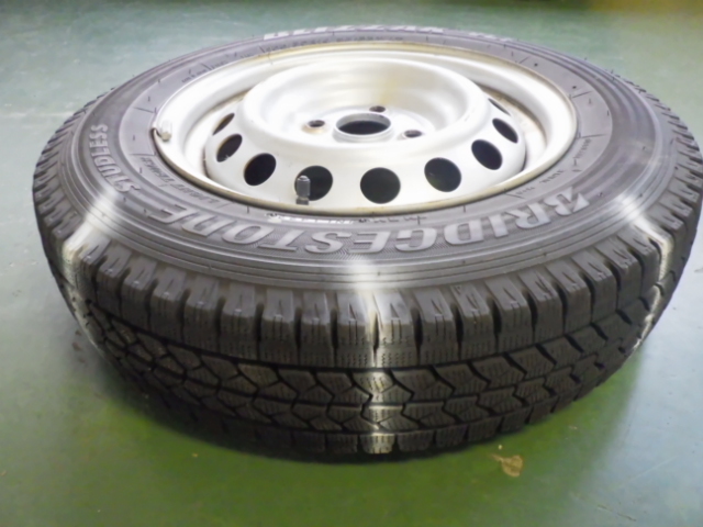 155/80R14 中古 7分山 2本セット 冬タイヤ 鉄ホイール ブリヂストン BLIZZAK VL1 14×5J PCD100 4穴 +40 TW1311_画像7