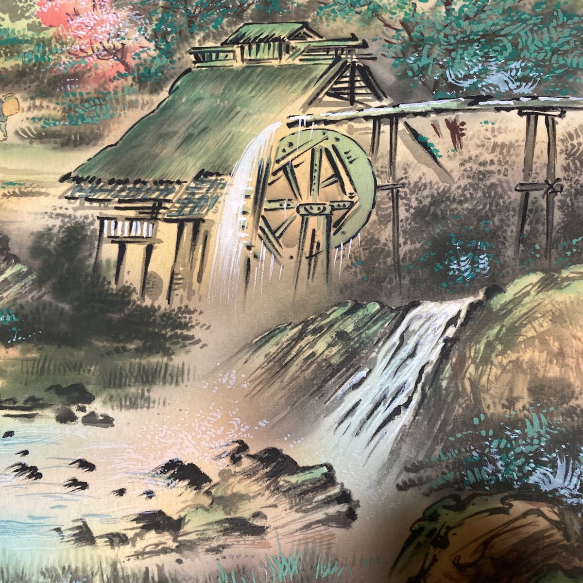 【模写】掛軸 香月 絹本 山水 箱無 同梱可能 No.1986_画像10