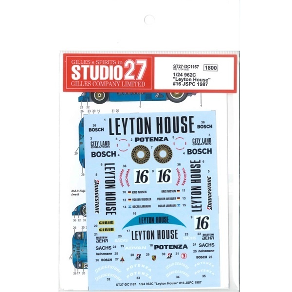 【STUDIO27】1/24 962C Leyton House #16 1987●再生産●_画像1