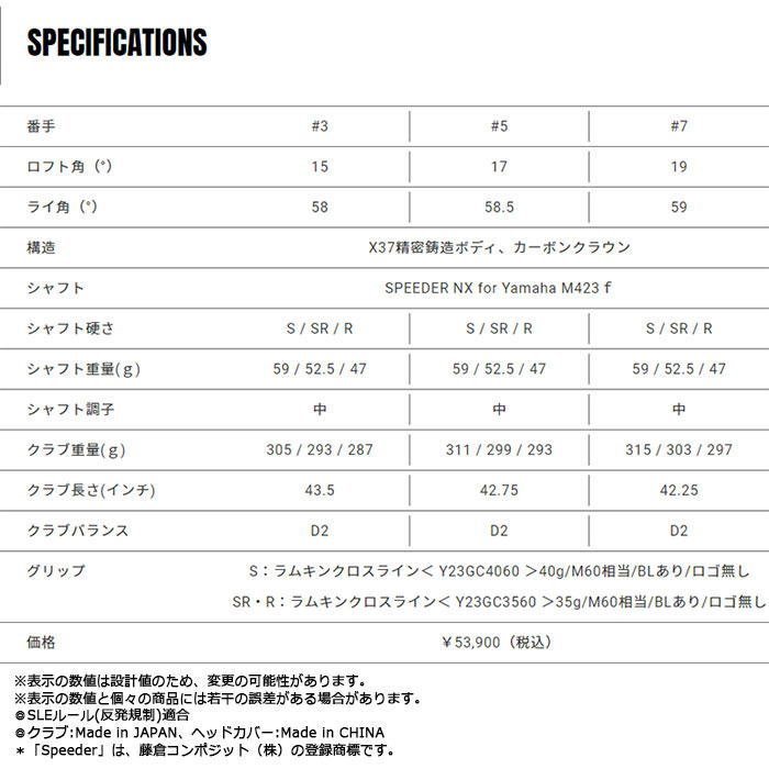 【新品】ヤマハ　inpres DRIVESTAR　フェアウェイウッド　SPEEDER NX for Yamaha M423f　5W/17°　R　【インプレス　ドライブスター】_画像5