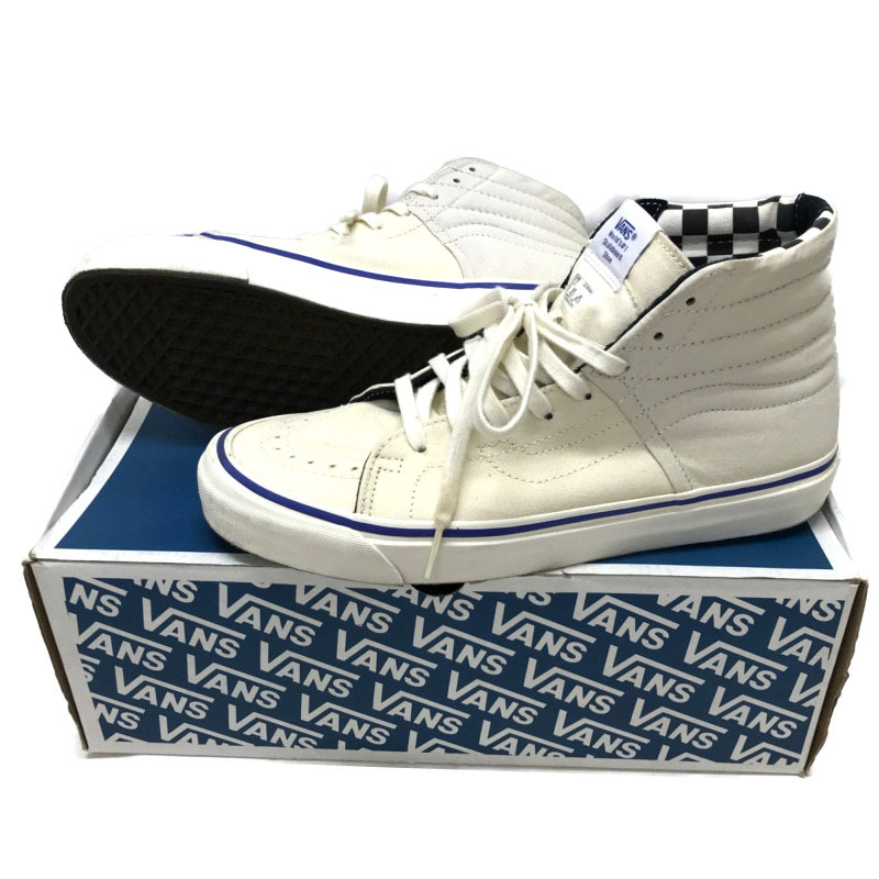 ヴァンズ バンズ VANS メンズ ハイカット スニーカー スケートハイ Worlds ＃1 ホワイト キャンバス サイズ28.0cm OG SK8-HI 中古 古着_画像1