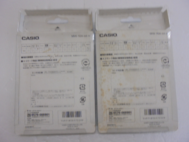 [KCM]1pbg-56-2s* unused goods *[CASIO/ Casio ] standard calculator hour count * tax count Mini Just type 10 column MW-10A-WE-N 2 pcs. set 