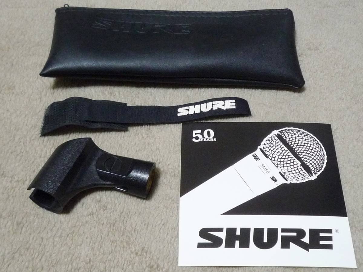 送料無料 動作品 SHURE SM57 シュアー ゴーナナ 純正ホルダー,ポーチ,ステッカー付属_画像4