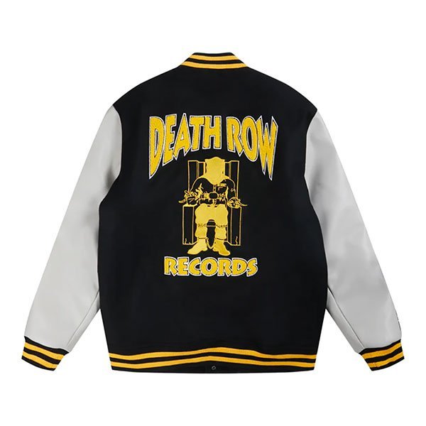 Crooks & Castles (クルックス アンド キャッスルズ) スタジャン Death Row Records Collegiate Varsity Jacket Black ブラック (XL)