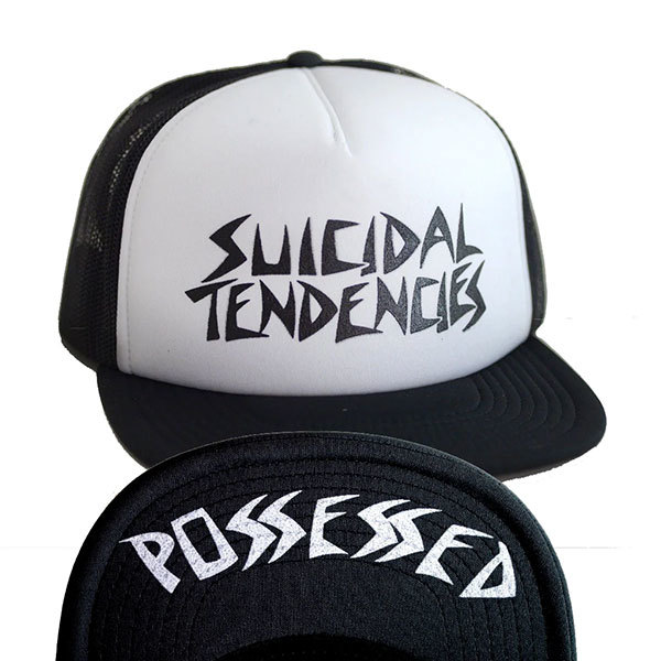 Suicidal Skates (スーサイダルスケート) メッシュキャップ 帽子 Suicidal Tendencies OG Possessed Flip Mesh Trucker Hat White x Black_画像1