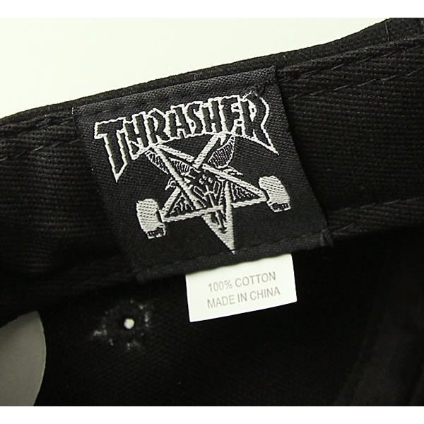 Thrasher (スラッシャー) US ファンネルキャップ キャップ 帽子 Adjustable 5 Panel Hat Black スケボー SKATE SK8 スケートボード_画像5