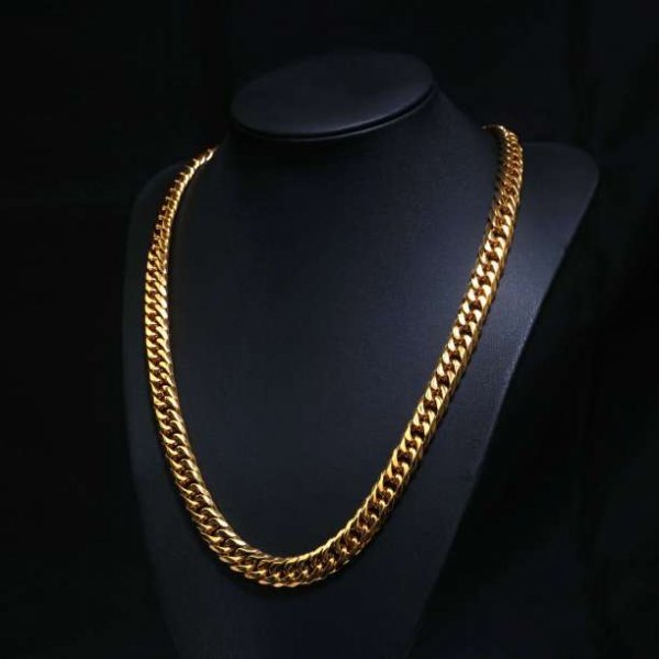 【1円スタート】喜平ネックレス 金チェーン gold necklace 18kgp 金ネックレス 幅9mm 55cmダブル 喜平 メンズ レディース 335_画像4