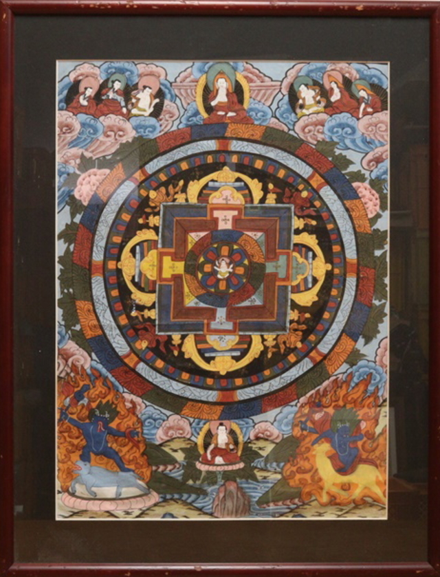 宅配 曼荼羅 チベット仏教 古美術 中国 骨董品 掛け軸 仏教美術 密教