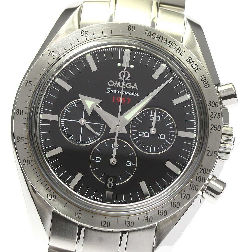  Omega OMEGA 3211.0425 Speedmaster Broad Arrow chronograph Date self-winding watch men's written guarantee attaching ._783794