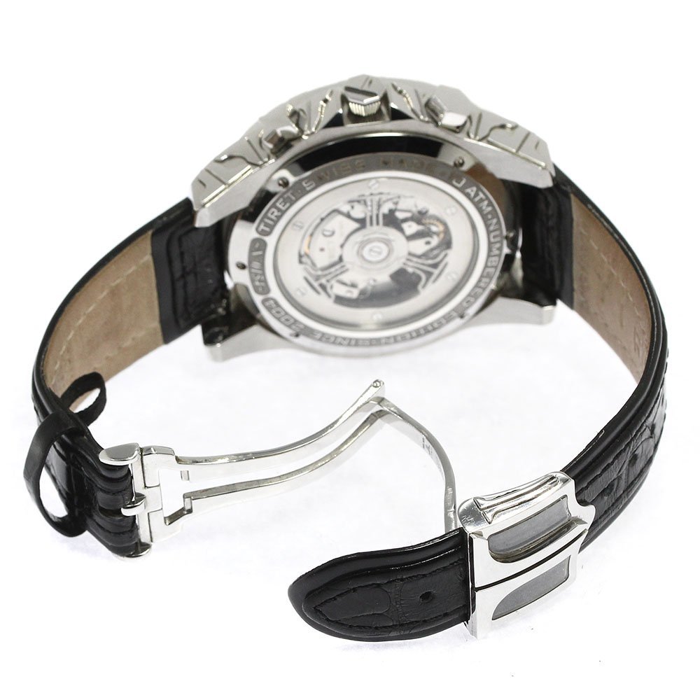ti let New York TIRET NEW YORK chronograph diamond bezel self-winding watch men's _784224