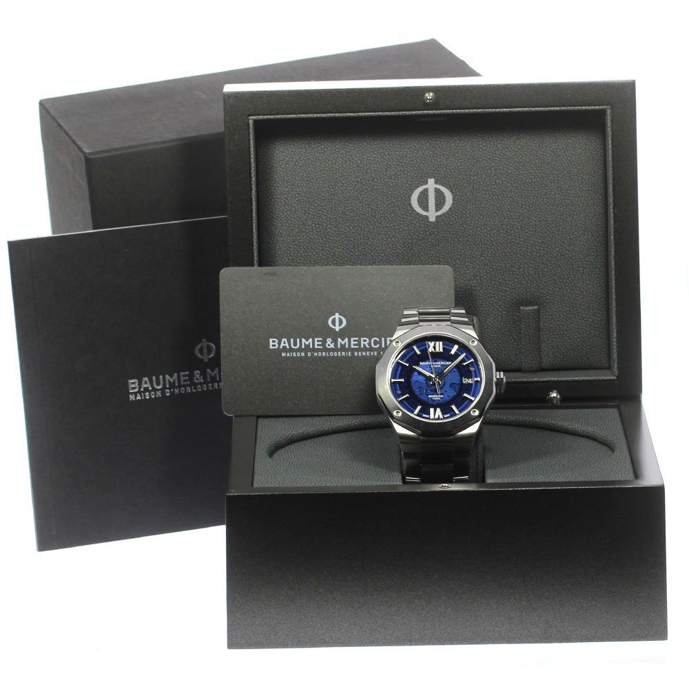  Baum &merusheBaume & Mercier MOA10616/65899 riviera Date self-winding watch men's box * written guarantee attaching ._790608