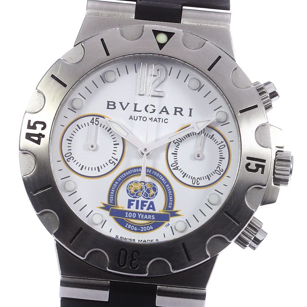 ベルト訳あり ブルガリ BVLGARI SCB38S ディアゴノ スクーバ FIFA100周年記念 クロノグラフ 自動巻き メンズ _769720_画像1