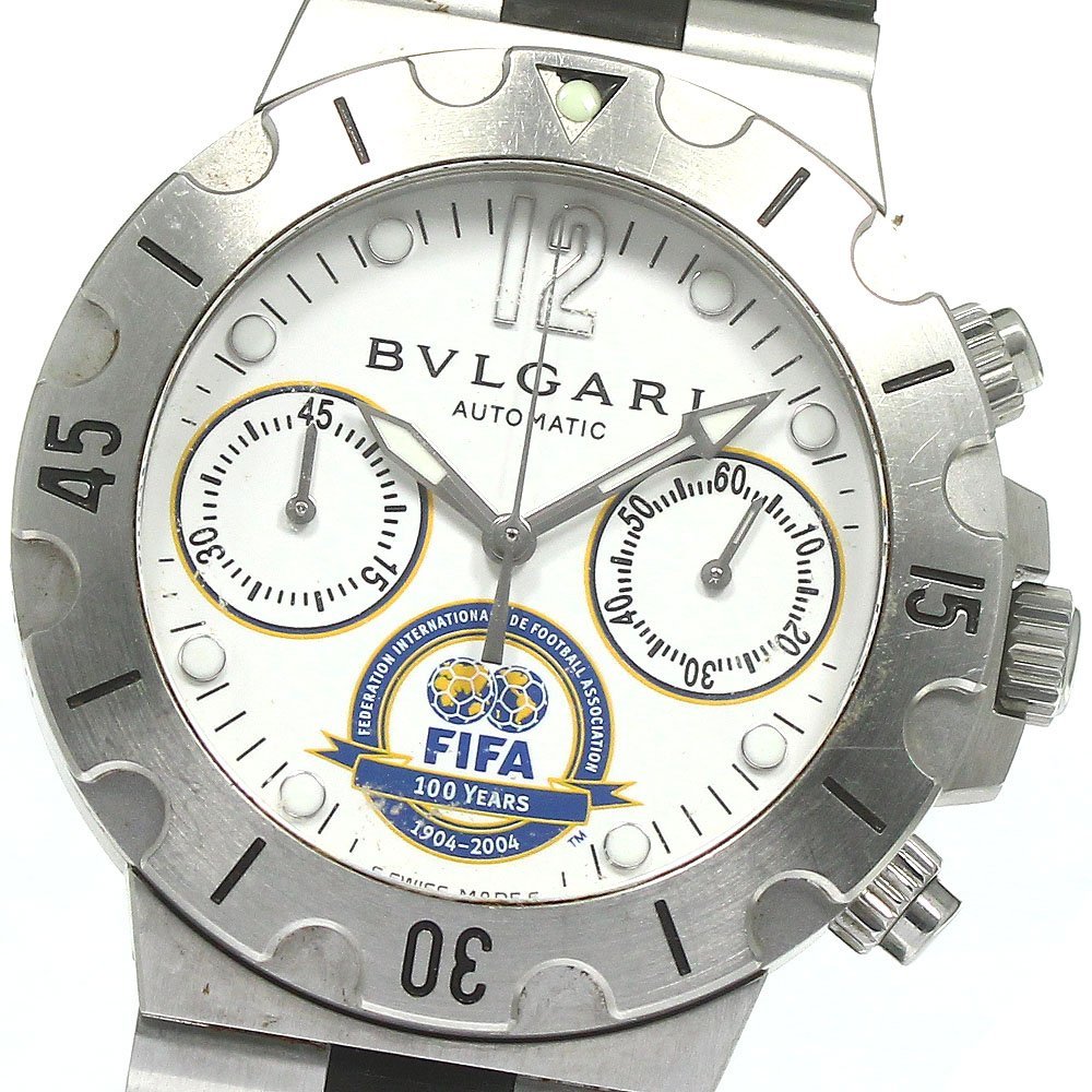 ブルガリ BVLGARI SCB38S ディアゴノ スクーバ FIFA世界限定 クロノグラフ 自動巻き メンズ _790575